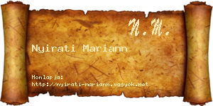 Nyirati Mariann névjegykártya