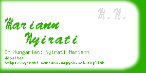 mariann nyirati business card